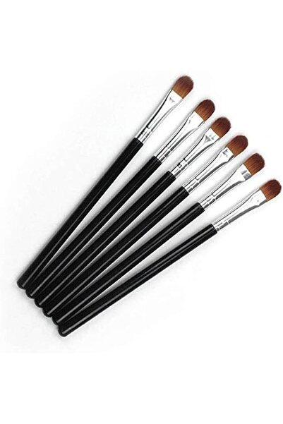 ALMEKAQUZ 6PCS Black Professional Shader Eyeshadow Brush - All Over Short Fla...