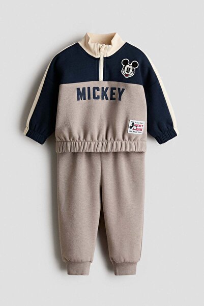 H&M 2-piece motif-detail fleece sweatshirt set