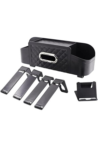 Generic Car Back Seat Storage Box, 3-in-1 Organiser with 2 Cup Holders, Tissu...