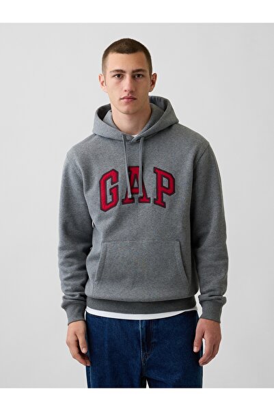 GAP Erkek Koyu Gri VintageSoft Arch Logo Sweatshirt
