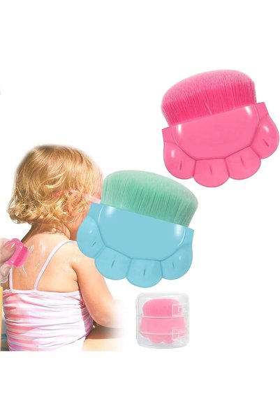 Arabest 2 Pcs Kids Sunscreen Applicator Brush Set with Protective Case,Soft F...