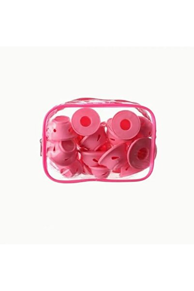 Tazweeq 20 Pcs Pink Heatless Hair Curlers Set, 10 Large & 10 Small Soft Silic...
