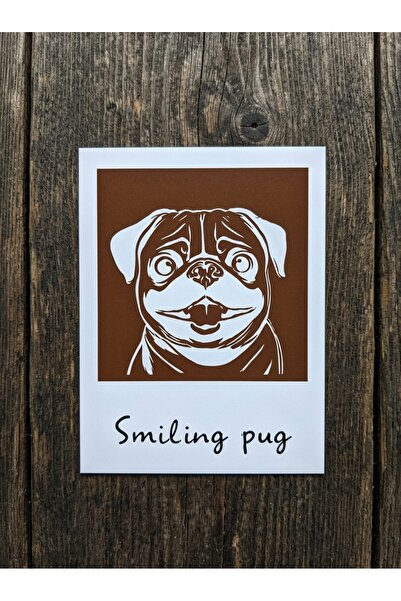 Sincara Home CARD: SMİLİNG PUG / Coffee Print Kahve Üzeri Desen Yapma Makines...