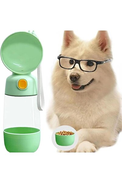 Arabest Portable 2-in-1 Dog Water Bottle and Food Dispenser,400ml Water and 1...