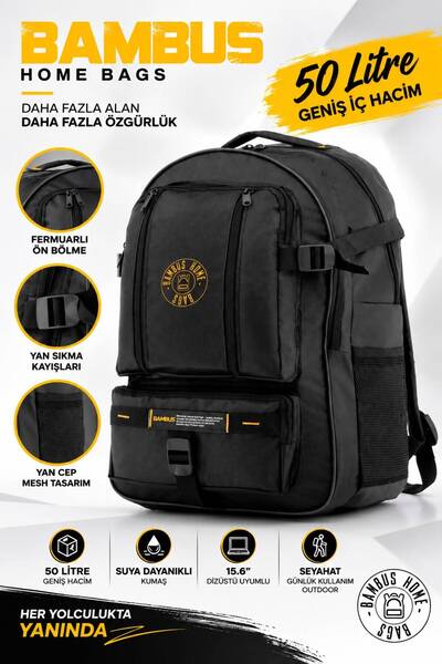 Bambus Fit 50 Litre Yarım Dağcı Sırt Çantası Outdoor Seyehat Deprem Gezi Çantası