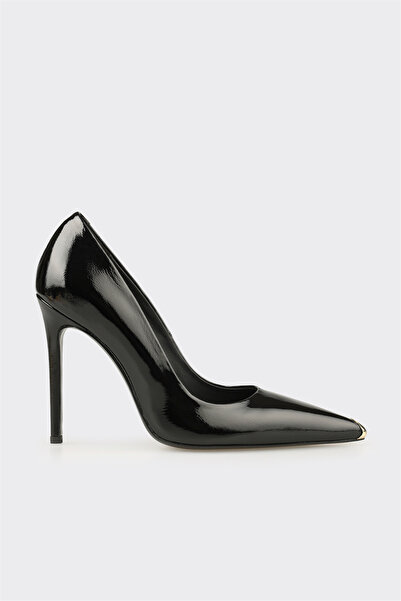 Elle Shoes Siyah Deri Kadın Stiletto