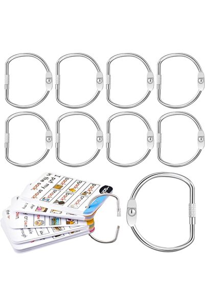KASTWAVE D-Shaped Loose Leaf Binder Rings (2 Inch/50mm), 8 Pcs Heavy Duty Nic...