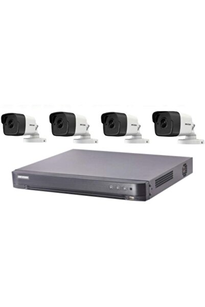 Hikvision 4 كاميرات عالية الدقة بدقة 5 ميجابكسل ومسجل فيديو رقمي 4 قنوات من
