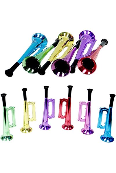 Arabest Metallic Toy Trumpets for Kids,12-Pack Colorful Plastic Horns for Par...