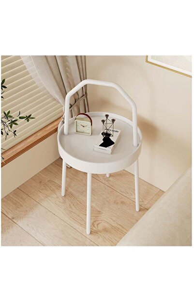 Arabest Modern Round End Table with Removable Tray,Versatile Metal Side Table...