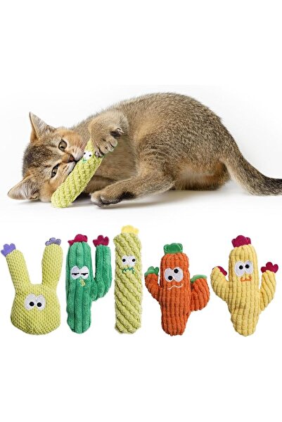 KASTWAVE 5 Pack Catnip Toys for Indoor Cats, Organic Catnip-Filled Cactus Sha...