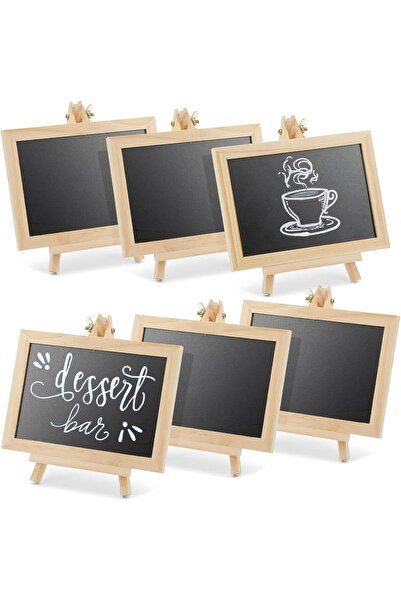 Arabest Mini Chalkboard Signs with Easel Stand,6 Pack Message Boards for Tabl...