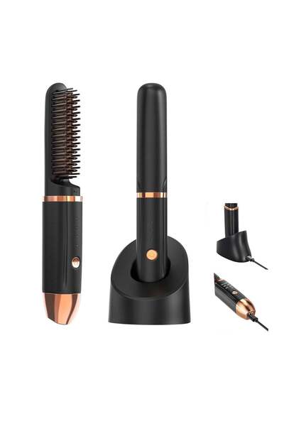 Arabest Cordless Hair Straightener Brush,Portable USB-C Rechargeable Hair Str...