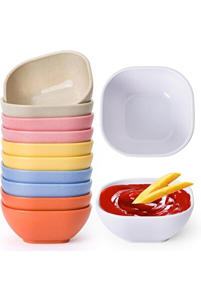 GENERAL Multi-Color 4.5oz Unbreakable Plastic Bowls, Wheat Straw Dipping Cups...