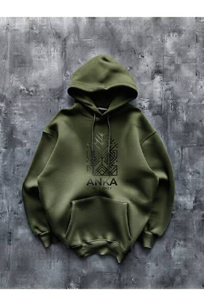 JANTIL MODA Unisex oversize majica sa kapuljačom od 3 niti sa klokanskim džep...