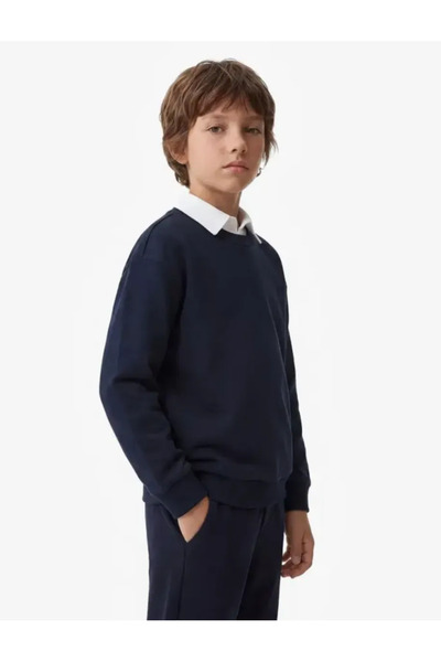 Koton Long Sleeve School Shirt Collar Oversized School Sweatshirt