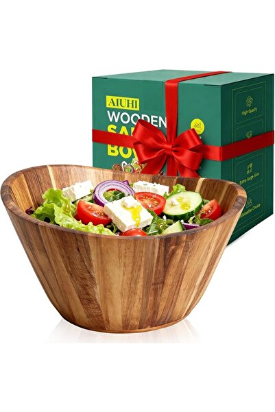 GENERAL AIUHI 12" Acacia Wooden Serving Bowl - Christmas Gift, Stunning Grain...