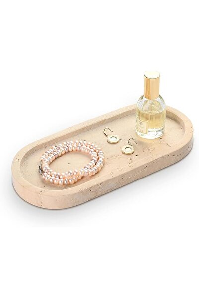 GENERAL Hamakawa Oval Bathroom Decorative Tray Large Natural Stone Tray