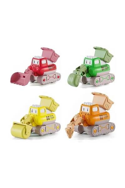 Arabest Press and Go Engineering Vehicle Toy Set,4 Pack Trucks for Toddlers,F...