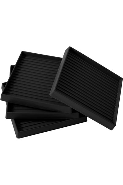 Arabest Yelajoy 4 PCS Square Rubber Furniture Caster Cups,5x5 Inch Anti-Slidi...