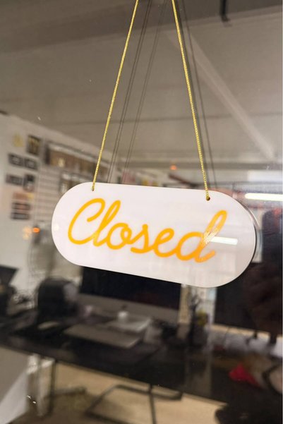 Yalıgraf Reklam Tabela Oval Plexiglass Open Closed Sign with Suction Cup Stor...