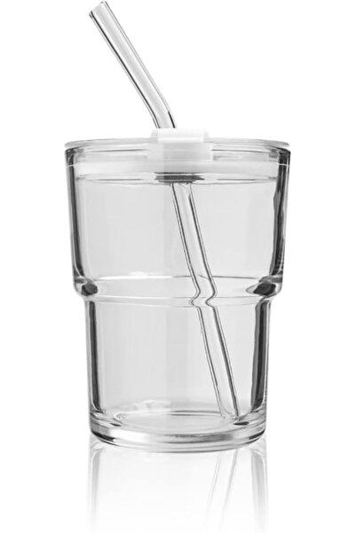 GENERAL 13OZ/400ML Ice Coffee Glass Tumbler with Straw and Lid Sealed Carry O...