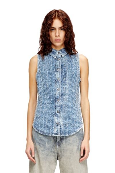 Diesel MAVİ DESENLİ JEAN KADIN YELEK