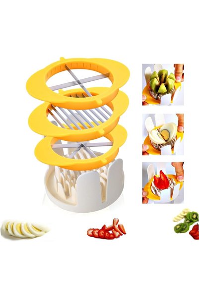 Arabest 3-In-1 Stainless Steel Egg Slicer and Fruit Cutter,Multi-Purpose Food...