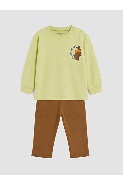 LC Waikiki Printed Baby Boy Sweatshirt and Sweatpants