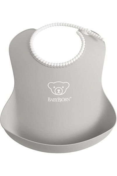 BabyBjörn مريلة أطفال - رمادية - مقاومة للماء، قابلة للتعديل، سهلة التنظيف، ن...