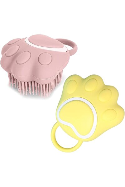 Bukela 2 Pack Dog Cat Bath Brush Comb, Dog Silicone Grooming Brush, Puppy Sil...