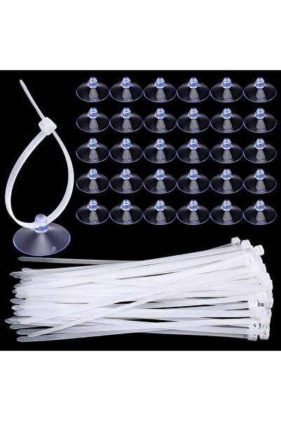 SYOSI Aquarium Suction Cups with Zip Ties, Clear PVC Adhesive Holder for Fish...