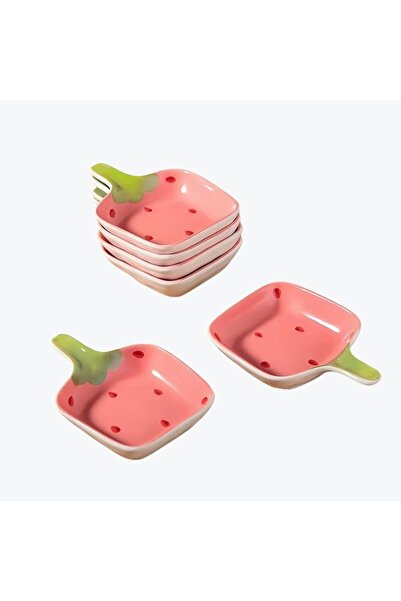 TERRIFI 6 Pcs Pink Ceramic Sauce Dishes with Handle, Small Porcelain Dip Bowl...