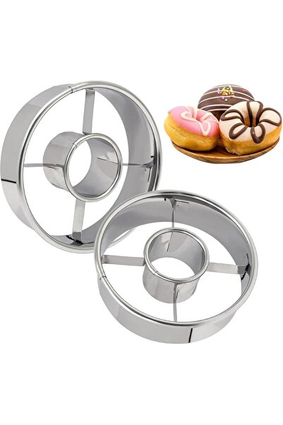 GENERAL Stainless Steel Donut Cutter 2 Pack Round Doughnut Mold for Baking Ho...