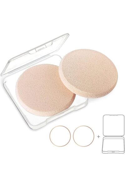 Novax 2Pcs Round Flat Sponge Makeup, Foundation Sponge with 1 Travel Case for...