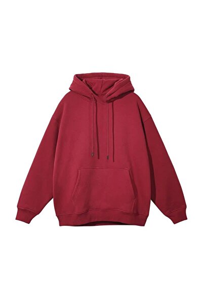 JANTIL MODA Unisex Oversize 3 Thread Raster Hooded Sweatshirt with Kangaroo P...