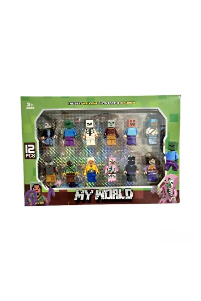 Virtual Trend Set of 12 Virtual Trend® Minecraft Figures with accessories, mu...