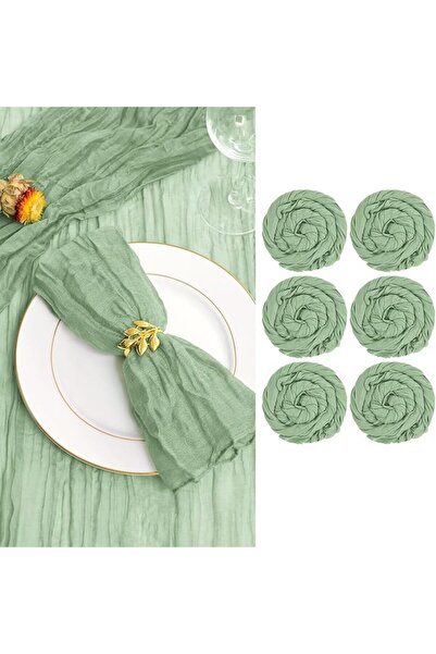 Tazweeq Gauze Cheesecloth Napkins, 6 Pieces Wrinkled Dinner Napkins, 20 x 20 ...