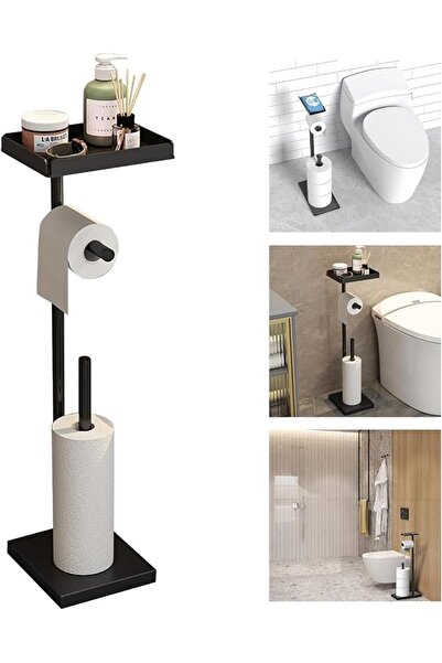 DURKU Dorco Freestanding Toilet Paper Holder, Rustproof Metal Toilet Paper Ho...