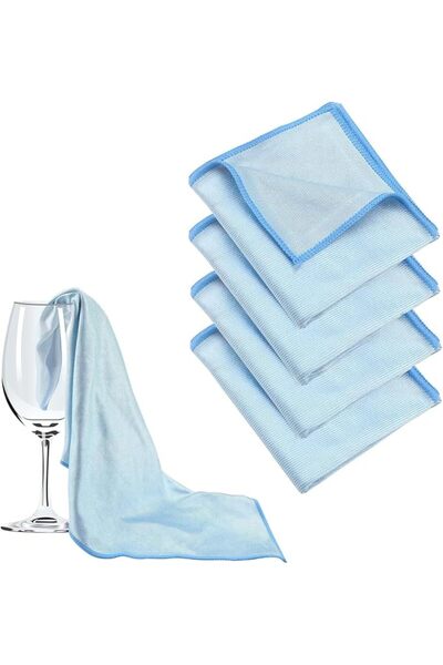 Generic 4 Pack Microfiber Glass Cleaning Cloth, 16 x 16 Inch, Lint Free Quick...
