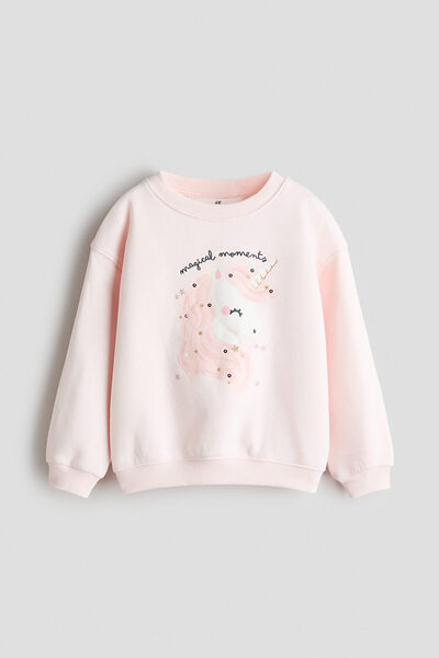 H&M Motif Detaylı ve İçi Tüylü Sweatshirt
