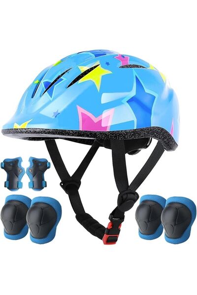 OASISGALORE خوذة اطفال, Kids Helmet and Knee Pad Set, Cycling Skating Helmet,...