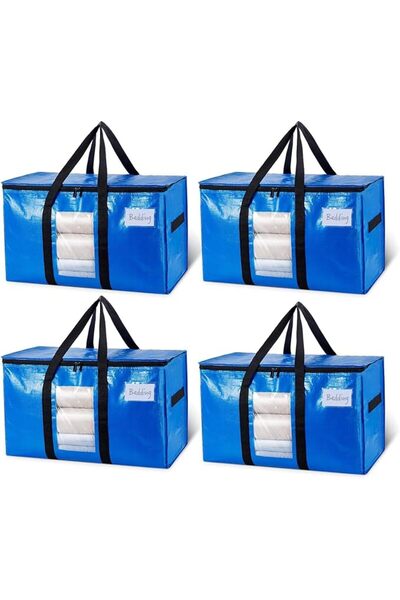 ALLSOLA Extra Large Moving Bags, 4 Pack Heavy Duty Totes For Storage with Vis...