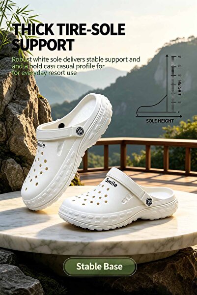 Al Masheel Store Men's Thick Tire-Sole EVA Clogs – Breathable Hole Design wit...