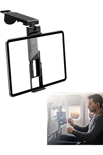 SYOSI Airplane Tablet Mount, Foldable Adjustable Holder for Seat Back, Hands ...