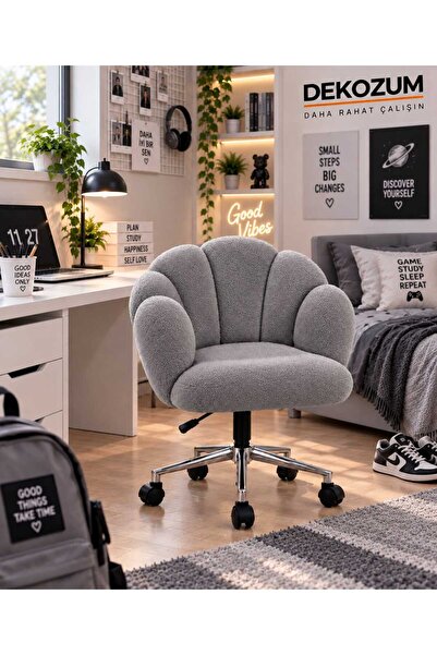DEKOZUM LUNESSA Ofis Koltuğu Çalışma Sandalyesi Krom Ayaklı Tekerlekli Yüksek...
