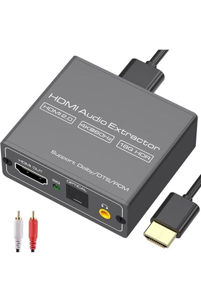 MAKINGTEC محول مستخرج الصوت HDMI بدقة 4K وتردد 60 هرتز إلى منفذ بصري ومدخل AU...