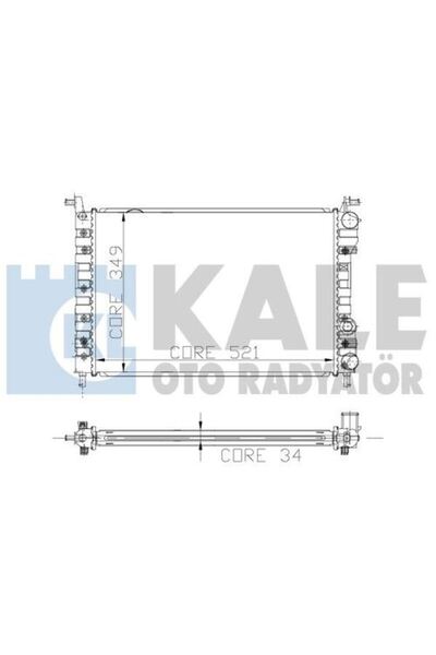 KALE 0126221AB Motor Radyatör Palio 1.2 1.4 1.6 A C Klimasız Mekanik 1 Sıra ALB Sistem 521×349×34 1109137