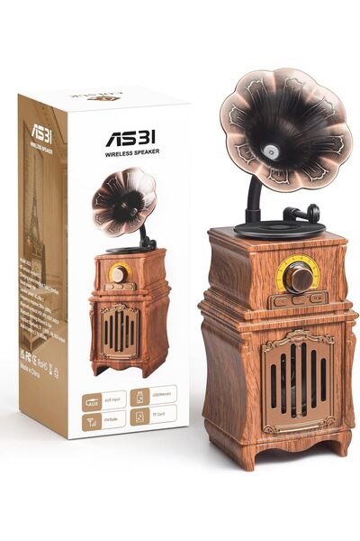 MACON Retro Bluetooth Speaker with FM Radio, Bass, Retro Radio 5.3 Wireless S...
