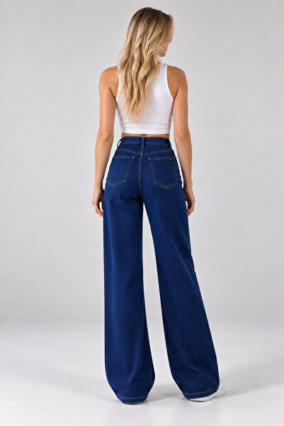 vayro Pantolon Jean Beli Lastikli Palazzo 350 08
